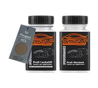 TRISTARcolor Vernice per auto Kit stilo di ritocco per Peugeot KCL Spirit Grey Nacre/Solid Bronze Nacre Vernice di base vernice trasparente ognuno 50ml