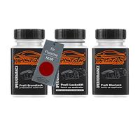 TRISTARcolor Vernice per auto Kit stilo di ritocco per Porsche M3R Cherry Perl Metallic Vernice di fondo vernice di base vernice trasparente ognuno 50ml