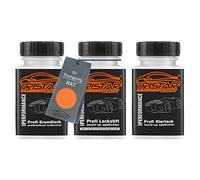 TRISTARcolor Vernice per auto Kit stilo di ritocco per Ssangyong RAT Orange Pop Perl Vernice di fondo vernice di base vernice trasparente ognuno 50ml