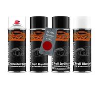 TRISTARcolor Vernice per auto Spray plastica per Alfa Romeo 414C Rosso Alfa | Kit bombolette spray per paraurti/plastica, primer aggrappante per plastica + vernice di fondo + base + trasparente