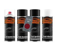 TRISTARcolor Vernice per auto Spray plastica per Ford M9 Hot Magenta Perl | Kit bombolette spray per paraurti/plastica, primer aggrappante per plastica + vernice di fondo + base + trasparente