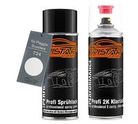 TRISTARcolor Vernice per moto Kit bombolette spray 2K per Piaggio Scooters 724 Bianco Bomboletta a spruzzo vernice di base 2 componenti vernice trasparente