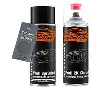 TRISTARcolor Vernice per moto Kit bombolette spray 2K per Yamaha MDNM1 Mat Dark Gray Metallic Bomboletta a spruzzo vernice di base 2 componenti vernice trasparente