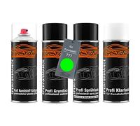 TRISTARcolor Vernice per moto Kit bombolette spray per paraurti di plastica per Kawasaki 777 Verde base adesiva vernice di fondo vernice di base vernice trasparente con plastificante