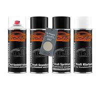 TRISTARcolor Vernice per moto Kit bombolette spray per plastica per Piaggio Scooters 692 Grigio Quarzo Metallic base adesiva vernice di fondo, di base, trasparente con plastificante