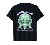 Triste Alien Salute Mentale Terra è Forte Ansia Tee Maglietta