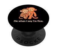 Triste Baby Scimmia Pugno Me Quando dico che sto bene PopSockets PopGrip Adesivo