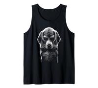 Triste Beagle Meme Emozionale Cane Minimalista Sketch Art Graphic Canotta