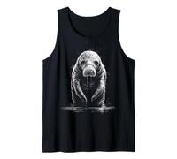 Triste Lamantino Meme Emozionale Animale Minimalista Sketch Art Canotta