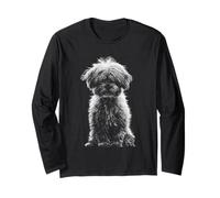 Triste Maltese Meme Emozionale Cane Minimalista Sketch Art Maglia a Manica