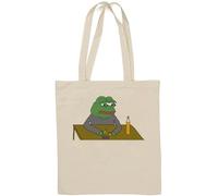 Triste pepe bere whisky e fumare una sigaretta meme art cotone naturale Tote Bag Bianco