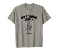 Triste Stick Figure Amante della pesca No Fishing Today Fathers Day Maglietta