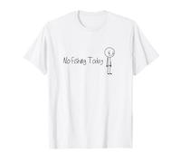 Triste Stick Figure Amante della pesca No Fishing Today Fathers Day Maglietta