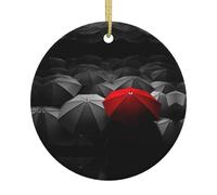 Tristezza Stormy Day Ombrelli Albero di Natale in Ceramica Appeso Rotondo Festival Ornamento Ciondolo Casa Festa Vacanze Decor