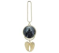 Tristo Mietitore Auto Appeso Ornamento Specchietto Retrovisore Pendente Regali Fortunati Ornamento Appeso Divertente Ciondolo Auto per Ufficio Auto Decorazione Domestica Stile Dorato
