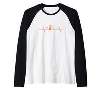 Tristo Mietitore Battito Cardiaco Linea ECG Halloween Maglia con Maniche Raglan