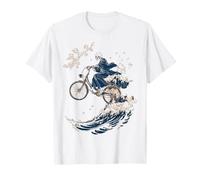 Tristo Mietitore in Bicicletta Grande Onda Arte Giapponese Maglietta