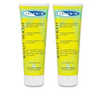 TRISWIM Bagnoschiuma Anti-Cloruro | Gel Doccia Dopo Piscina | Gel Detergente Anti-Cloruro per Nuotatori | Gel Doccia Idratante Dopo Piscina per Donne e Uomini | Lime e Mango 251 ml (Confezione da 2)