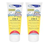 TRISWIM - Confezione da 2, Bagnoschiuma Junior, Docciaschiuma Per Capelli e Corpo Dopo il Nuoto per Bambini, Bagnodoccia Rimuove Cloro e Odori della Piscina, Previente il Prurito della Pelle (2x200ml)