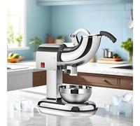 Trita-Ghiaccio Elettrico in Acciaio Inox per Bar, Cucina, Frutti di Mare, Bevande Fredde - Macchina Leggera per Granite Doppia Lama, Ghiaccio Tritato per Estate,220V