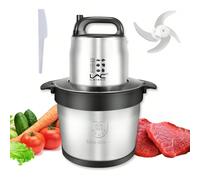 Tritacarne da 8 litri, robot da cucina ad alta capacità con tritatutto in acciaio inossidabile, 1200W, 2 velocità, 4 lame bifase e spatola per omogeneizzati e carne Acciaio inossidabile