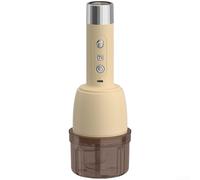 Tritacarne elettrico 2 in 1 e sigillatrice sottovuoto, 6 lame ricaricabili per macinare velocemente e bloccare la freschezza, beige