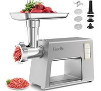 Tritacarne Elettrico 2000 W, 3 Piastre Inox, Kit Salsicce e Kubbe
