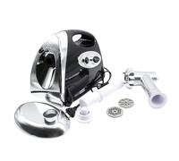 Tritacarne elettrico 2800 W, macchina per salsicce in acciaio inox, con 3 dischi forati, robot da cucina per carne e verdura pesce (nero)