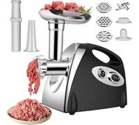 Tritacarne Elettrico 2800W Max, Tritacarne 3 in 1 con 3 Dischi In Acciaio Inox e Kubbe, Trita Carne da Cucina Elettrico per Salsiccia, Verdure, Salse (Nero)