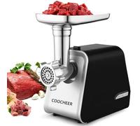 Tritacarne Elettrico COOCHEER 2000W, Multifunzione Tritacarne Tritatutto 3 IN 1 da Cucina con 3 Dischi Forati, Accessorio per Biscotti per cucina domestica& carne