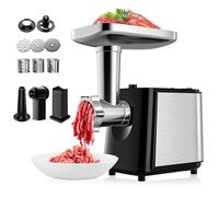 Tritacarne elettrico da 2000 W 5 in 1 - Insaccatrice professionale, tritatutto per verdure, grattugia per insalata e formaggio con 8 accessori, materiale di qualità alimentare per la cucina di casa