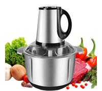 Tritacarne elettrico da 3 litri in acciaio inox con tre set di lame. Tritacarne da cucina adatto per verdure, cipolle, aglio, insalate, alimenti, frutta e noci.