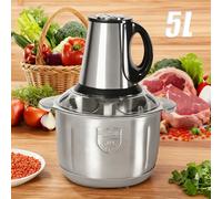 Tritacarne elettrico da 5 litri Frantoio per alimenti a 3 velocità Acciaio inossidabile Multi potente Affettatrice per verdure Processore Chopper Frullatori da cucina