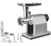 Tritacarne elettrico e insaccatrice con motore in rame da 2000 W, 3 lame di taglio e kit per insaccare.
