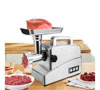 Tritacarne elettrico e macchina per salsicce, motore da 2000 W, struttura in acciaio inossidabile, 3 piastre di macinazione, riempitore per salsicce, funzione inversa per uso domestico e commerciale