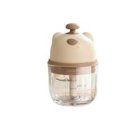 Tritacarne elettrico, mini robot da cucina con controllo a un pulsante, capacità 350 ml, beige, tritacarne multifunzione per verdure, carne