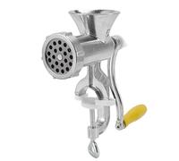 Tritacarne Elettrico, Piccolo in Lega di Alluminio, Legno Composito, Incisivo, Taglio Rapido, Lama per Insaccare Salsicce, Macchina Manuale in Argento per Carne di Manzo, Maiale,