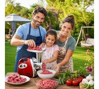 Tritacarne Elettrico Professionale 2800 W con 3 Dischi in Acciaio Inox, Coltello Autoaffilante, Funzione Inversa e Accessori