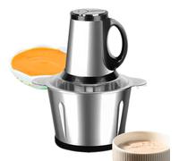 Tritacarne Elettrico, Robot da Cucina Tritatutto Carne Mixer Multifunzione Robot Cooker Mixer in Acciaio Inox Portatile per Preparazioni Casa, Insalata di Frutta, Aglio e Campeggio
