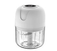 Tritacarne elettrico USB da 250 ml, in plastica e acciaio inox, 250 ml, elettrico, adatto per la cucina, risparmiando tempo e fatica (bianco)