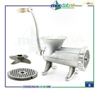 Tritacarne Manuale a Manovella N°32 Con Morsetto Macinacarne in Ghisa Reber 8684