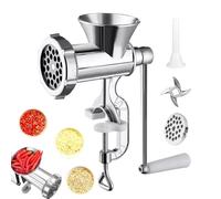 Tritacarne manuale con manovella - Pesante manuale | Tritacarne a mano con 3 beccucci | per dormitorio domestico ristorante appartamento rapporto di affitto carne di manzo pepe P
