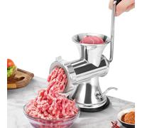Tritacarne Manuale con Riempitrice per Salsicce, Funzionamento Manuale, per Macinare Carne di Maiale Manzo Pesce Peperoni Funghi