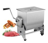 Tritacarne manuale da 20 litri, in acciaio inox, con tramoggia, attrezzatura commerciale per farcire carne, ideale per la lavorazione di pollo, pesce e manzo