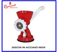 Tritacarne Manuale Macina Trita Carne Verdure Disco Acciaio Inox Rigamonti Mincy
