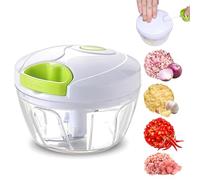 Tritacarne manuale, tritatutto per verdure, robot da cucina, tritatutto portatile a mano, per verdure, frutta, noci, erbe aromatiche (bianco)