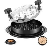 Tritacarne Multifunzione,Tritacarne Manuale per Pollo, Macina Carne con Manico e Base Antiscivolo, Attrezzo Multifunzione con Coperchio Trasparente, Ideale per Insalata di Pollo, Manzo, Maiale (Nero)