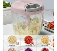Tritacibo manuale a corda - Tritacagli in materiale ABS e processore per verdure, senza elettricità necessaria, adatto per cipolle, carni, peperoni, carote, frutta, noci, erbe aromatiche Estrattore d'