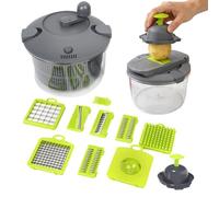 Tritacipolle a Cubetti,Tritatutto manuale da cucina | Tagliaverdici con cestello scolapasta | per Preparazioni in Cucina di Aglio Patate Formaggio