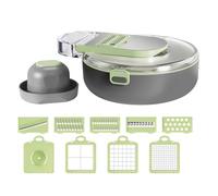 Tritacipolle, tritacarne di mandolino | Grattugia per formaggio tritacarne insalata,Cesto di scarico multifunzionale, tritacipolle, taglierina dicono con 9 coltelli, accessori da cucina